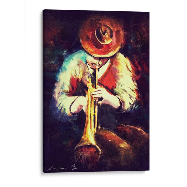 Cuadro decorativo - El Trompetista, Raúl Bermudez 40x60 Canvas Lab Música