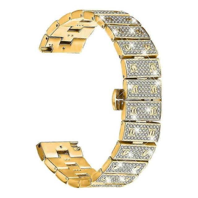 For Garmin Venu 3 Watch Band Alloy Metal Rhinestones Decor Strap with Butterfly Clasp - Black