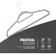 thumbnail image 3 of Perchas de terciopelo, paquete de 20, perchas antideslizantes con barra de corbata y gancho de 360°, organizadores de armario duraderos y resistentes que ahorran espacio (gris), 3 of 4