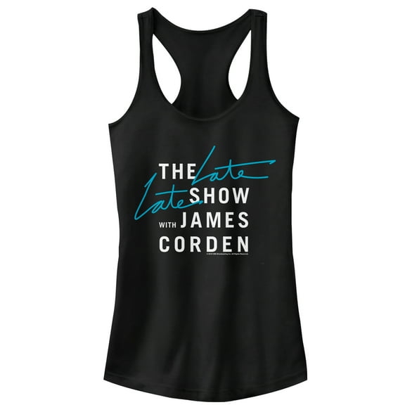 Junior's The Late Late Show with James Corden Classic Logo Racerback Tank Top Black Large