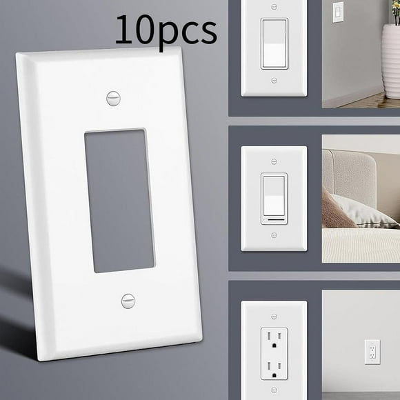 10 placas de enchufe estándar de EE. UU. para pared del hogar, elegantes placas de decoración de pared, cubiertas de interruptores para apartamentos y 1 agujero