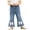 Blue02, variant on Girls Flare Leg Jeans Bell Bottom Bow Split Hem Elastic Waist Denim Pants 6 Months-5 Years