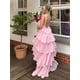 thumbnail image 2 of Vestido largo sexi con espalda descubierta y volantes en capas, vestido largo plisado elegante con hombros descubiertos, vestidos largos sueltos, vestidos de fiesta de verano para mujer, 2 of 5