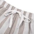 thumbnail image 4 of Tfken Girls Comfortable Pants Elastic Waist Stretchy Trousers Linen Loose Flare-Leg Pants Stripe Fashion Lightweight Daily Casual Wear Clothes Size 12-18 Months Beige, 4 of 9