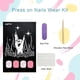 thumbnail image 5 of White Flowers Press on Nails Short Square Fake Nail With Floral Designs Pink, 5 of 5
