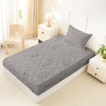thumbnail image 4 of jejeloiu Soft Floral Twin Sheets For Girls,Diamond Pattern Bedding,Grey Blue,3pcs,1 Fitted Sheet and 1 Pillowcase, 4 of 6