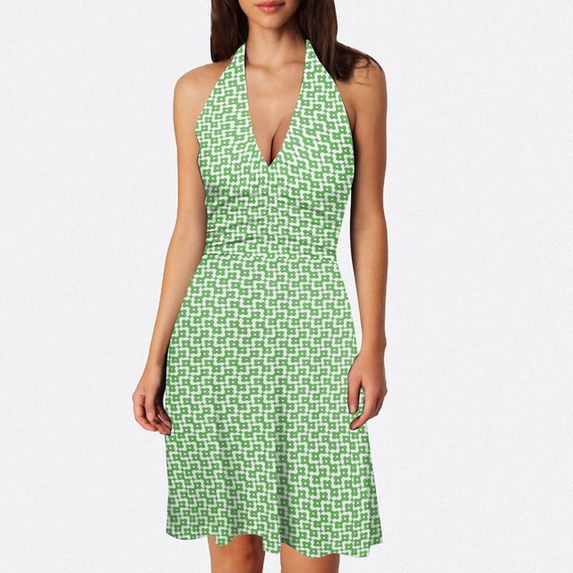 WILLBEST Vestidos Casuales para Mujer, sin Mangas, Cuello En V, Primavera, Bohemio, Floral, con Bolsillo, Cintura Elástica, Volantes, Mini Vestidos Mediana