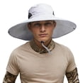 thumbnail image 4 of jiaxiM UPF50+ Mens Sun Hat Wide Brim Fishing Hat Foldable Large Brim UV Protection Sun Hat for Men Women Beach Gardening, 4 of 7