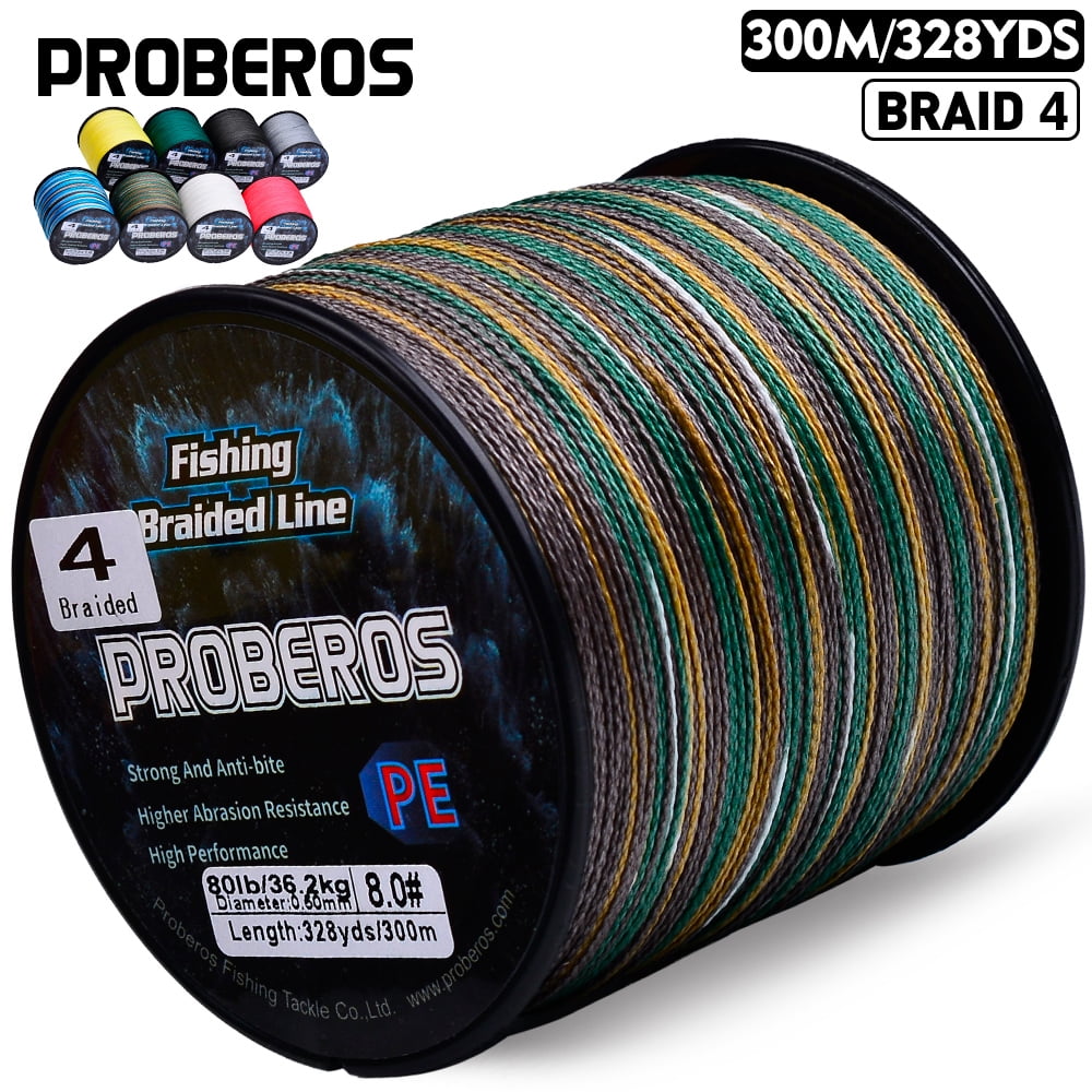 PROBEROS New 300M PE Braided Fishing Line Multicolor Multifilament
