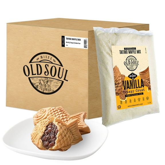 OldSoul Professional Taiyaki Waffle Mix | Crispy | GLUTEN FREE & VEGAN | Vanilla Flavor | 504 Waffles | 30 Lbs