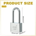 thumbnail image 2 of Keyed Padlock 40mm (1-9/16") Keyed Different Lock Stainless Steel Pin Tumbler PadLock Long Shackle with Key 2Pcs, 2 of 7