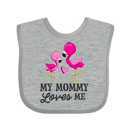 

Inktastic My Mommy Loves me with Two Flamingos Gift Baby Boy or Baby Girl Bib
