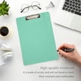thumbnail image 5 of Coolnut Plain Green Solid Color Clipboard, Acrylic Standard A4 Letter Size Clip Board with Low Profile Clip for Office, Classroom, Doctor, Nurse and Teacher, 12.5"x9", 5 of 7