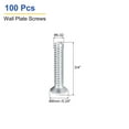 thumbnail image 2 of Uxcell Wall Plate Screws Outlet Screws Oval Head Milled Slot Panel Switch Plate Screws for Wall Light Electrical Cover Panel Replacement Silver White 3/4" 100Pcs, 2 of 5