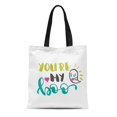 thumbnail image 1 of NUDECOR Canvas Tote Bag You Re My Boo Bright Multi Colored Romantic Letters Durable Reusable Shopping Shoulder Grocery Bag, 1 of 1