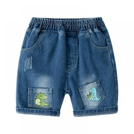 Xmarks Baby and Toddler Boys Denim Shortie Shorts Dark Blue 1-2Y