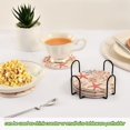 thumbnail image 5 of Yayeee 6 PCS Drink Coasters with Holder Set Woven Absorbent Round Tabletop Hot Pad, Starfish Seashell, 5 of 7