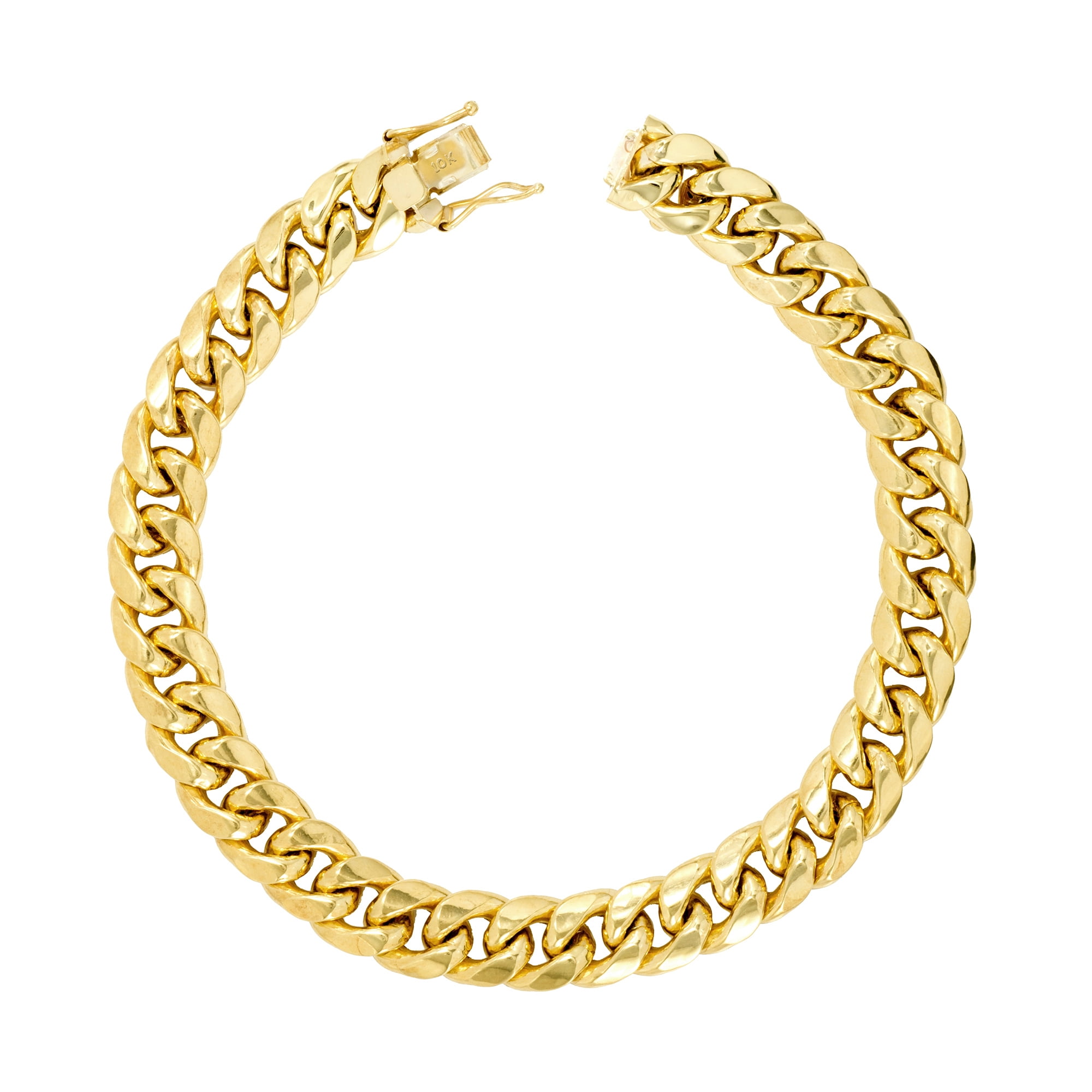 7.5mm with Secure Lobster Lock Clasp Solid 14k Yellow Gold Medical Soft Diamond-Shape Red Enamel Figaro ID Bracelet