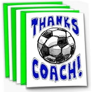 3-Pack Thank You SOCCER COACH Cards (5x7) – Premium Greeting Card Set with Envelopes – Perfect Appreciation Gift for Soccer Coaches, Players, Teams & Fans