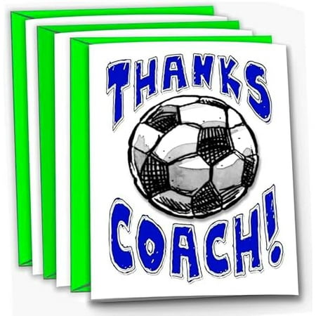 3-Pack Thank You SOCCER COACH Cards (5x7) – Premium Greeting Card Set with Envelopes – Perfect Appreciation Gift for Soccer Coaches, Players, Teams & Fans