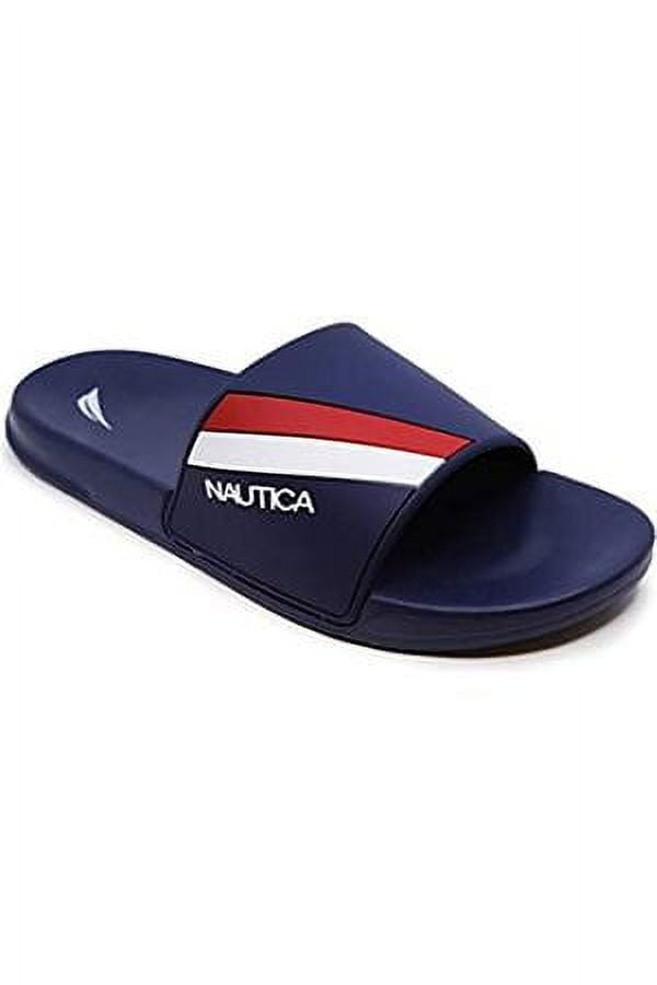 NAUTICA TOPCO DOUBLE STRIPE Slide Men s Comfort Sandals Navy 9 M