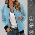 thumbnail image 1 of HUITKMM Veste d'Hiver pour Femmes Veste Décontractée à Fermeture Éclair Couleur Unie, 1 of 5