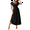 black, variant on Women Summer Casual Square Neck Flutter Sleeve Boho Smocked A-Line Flowy Tiered Modest Midi Sun Dress with Pockets