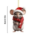 thumbnail image 3 of Dongrere Christmas Animals Ornament with Christmas Hat Planar Acrylic Christmas Ornament for Car Mirror & Tree, 3 of 5