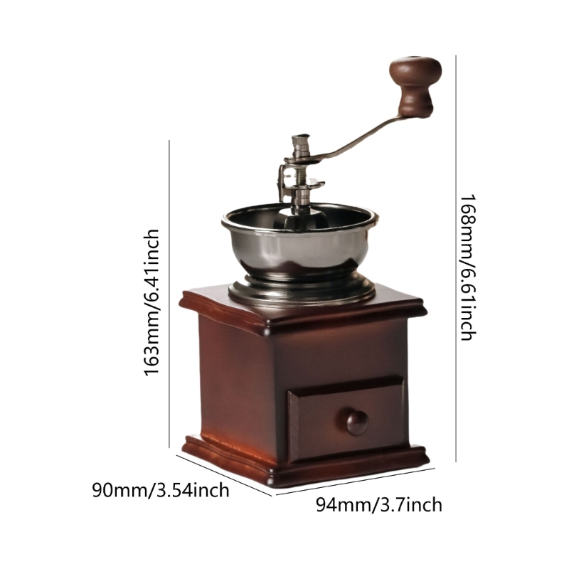 Elegant Espresso Machine with Adjustable Coarseness Space Saving Hand Operated Grinder Home Coffee Accessories