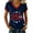 Dark Blue #217, variant on 250th Anniversary Tops V Neck Freedom 250th Anniversary National Flag PrinBlouse Independence Short Sleeve Red White and Blue Blouse Vintage Shirts Army Green 2XL
