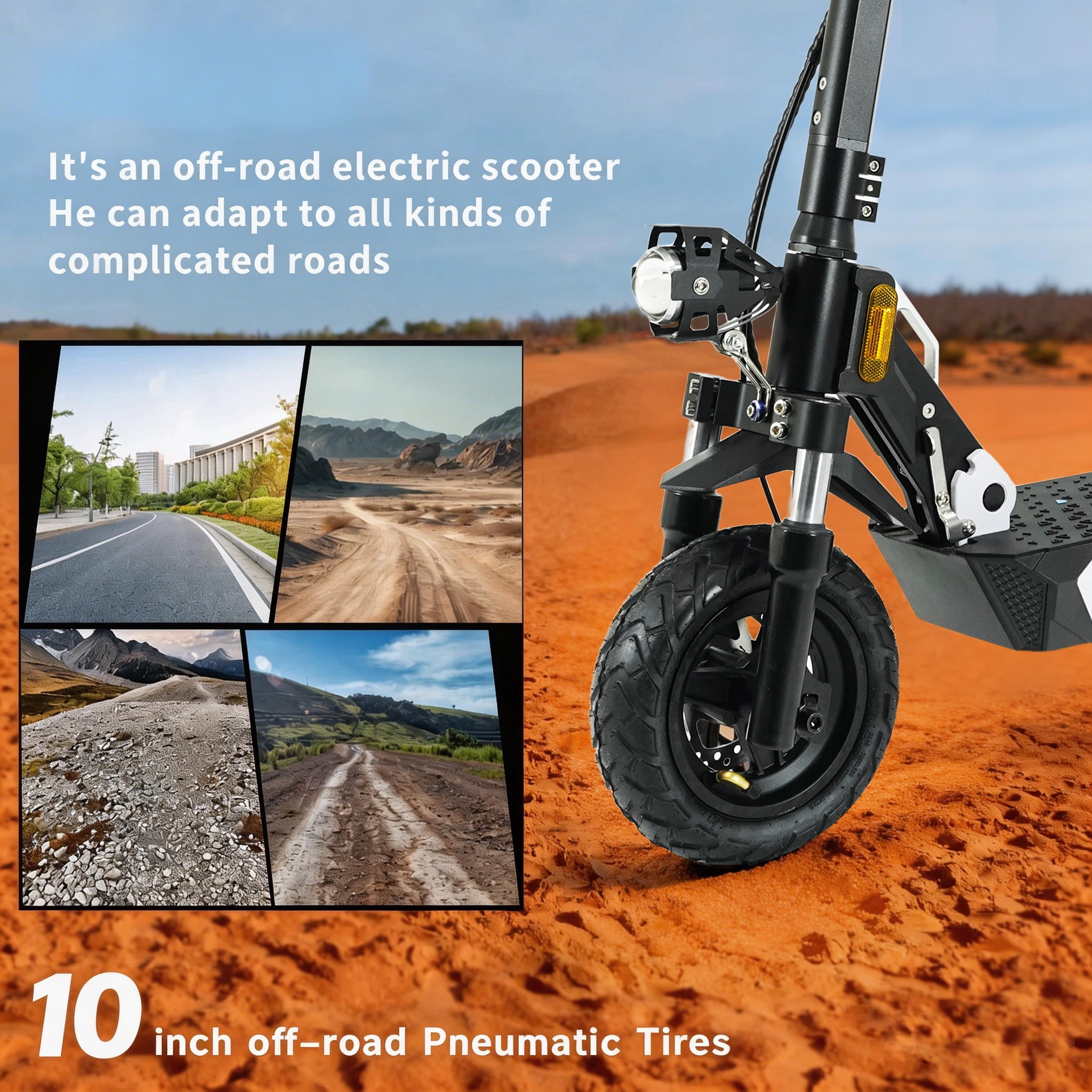 Baicycle G4 Adult Folding Electric Scooter (1600W/28MPH/40 miles/10-inch fat tires) - Black, UL2272 Certified Teen Electric Scooter