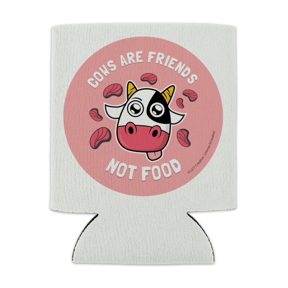 Cows Friends Not Food Vegan Vegetarian Can Cooler Drink Hugger Insulated Holder 