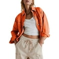 thumbnail image 2 of Michellecmm  Women Denim Jacket, Long Sleeve Turn-down Collar Jacket with Pockets, 2 of 7