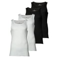 thumbnail image 1 of TOM TAILOR camiseta de hombre, paquete de 4 - camiseta interior, Garron S, lisa Blanco/negro XL (X-Large), 1 of 5