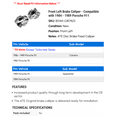 thumbnail image 2 of Front Left Brake Caliper - Compatible with 1984 - 1989 Porsche 911 1985 1986 1987 1988, 2 of 2
