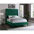 thumbnail image 2 of Maklaine Contemporary Upholstery Green Velvet King Bed, 2 of 10