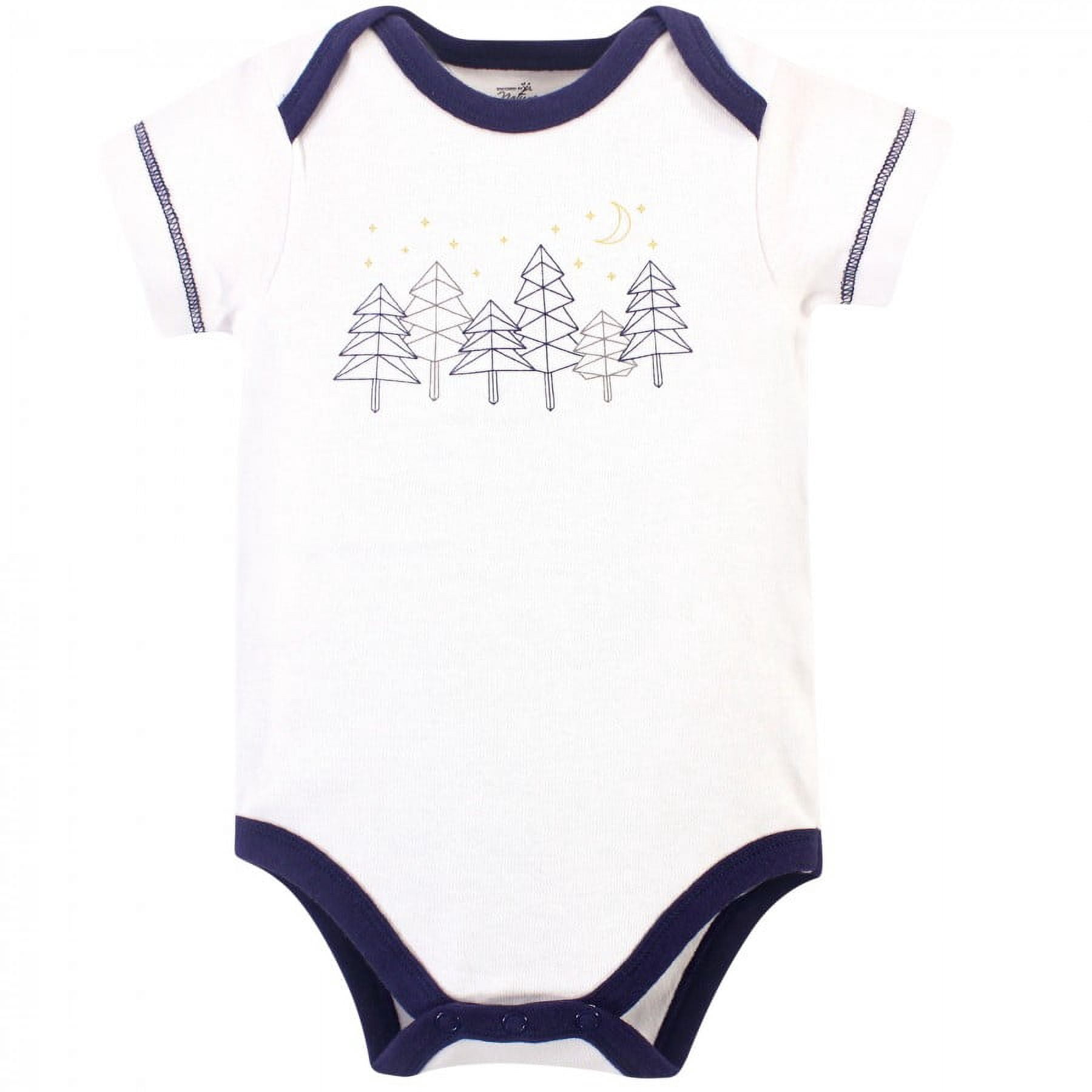 Touched by Nature Baby Boy Organic Cotton Bodysuits 5pk, Constellation, 3-6 Months