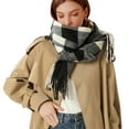 thumbnail image 1 of Bufanda para hombre y mujer, bufanda de invierno a cuadros, bufanda clásica de invierno a cuadros con borde de borlas, bufanda suave y cálida, 1 of 5
