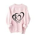 thumbnail image 2 of Inverlee Valentines Day Sweatshirt Women Cute Love Heart Graphic Sweatshirts Oversized Pullover Sweater Tops Round Neck Spring Clothes Long Sleeve Tops for Women, 2 of 4