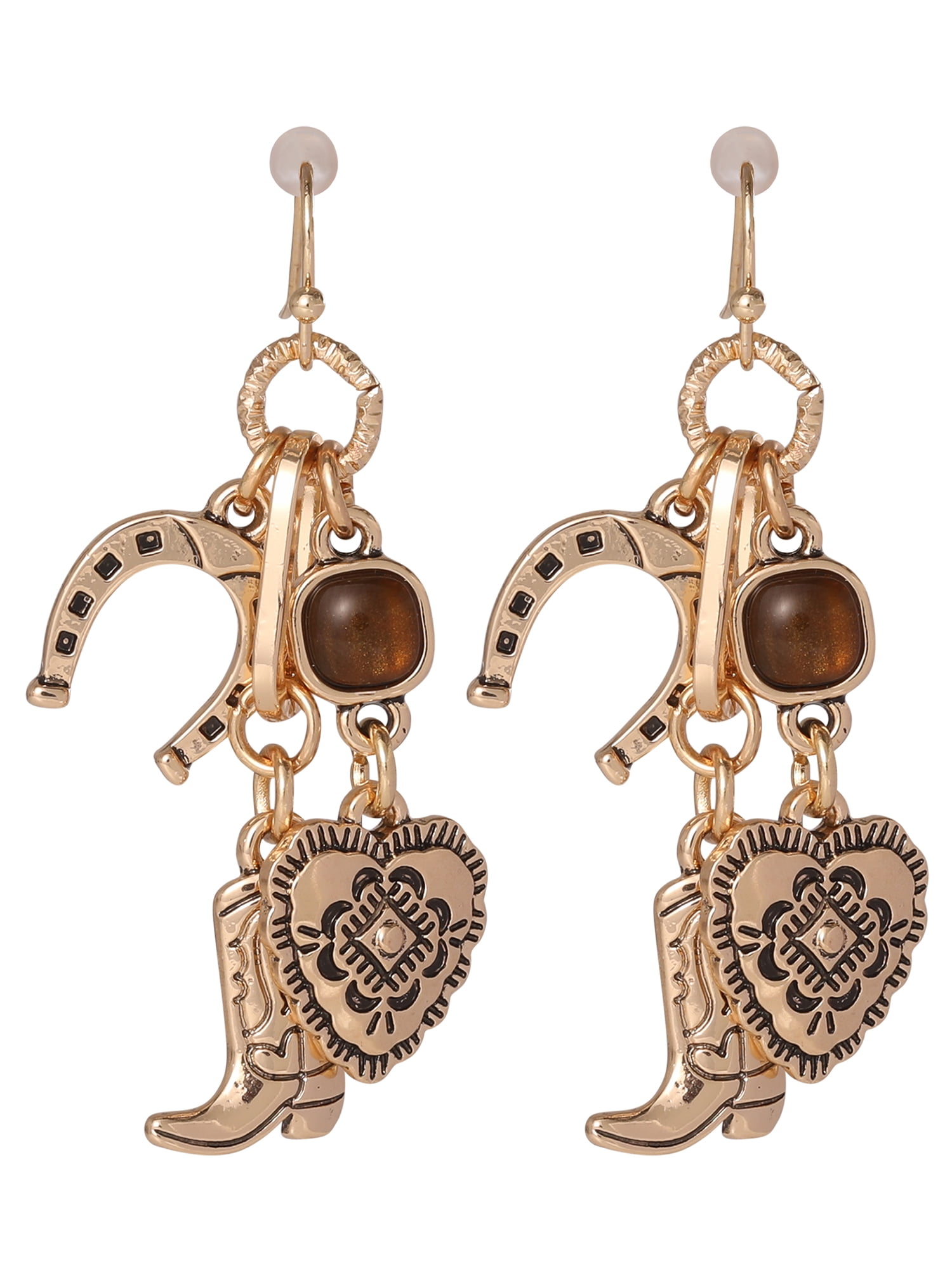 Jessica Simpson Women's Western Dangle Earrings with Gold-Tone Finish