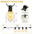 thumbnail image 6 of Brochao Christmas Outdoor String Lights Waterproof, Patio Lights for Christmas Tree Garden Yard Decor, with 20 Edison Bulbs, 16.5ft, 6 of 9