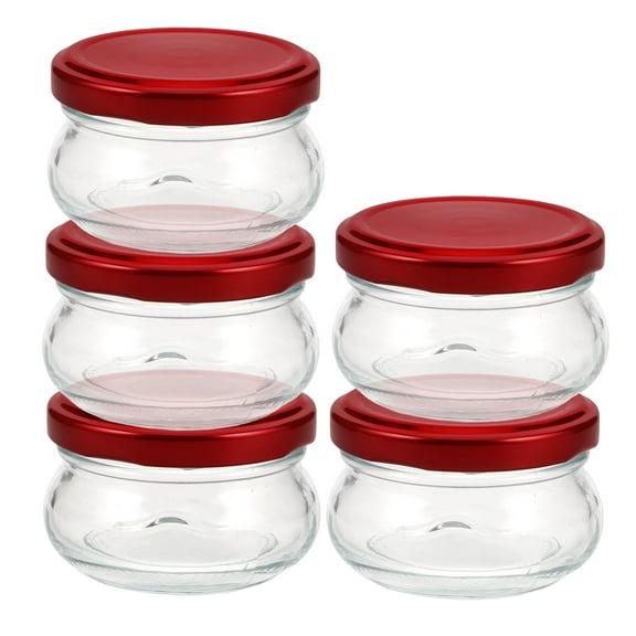 Hytrove Small Glass Jars Transparent 5Pcs Airtight Seal