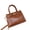 brown, variant on Genuine Cowhide Leather Women's Crocodile Embossed Satchel Bag, Top Handle Crossbody Shoulder Purse
