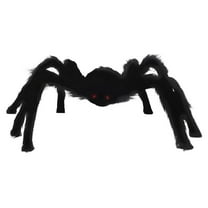 Tiitstoy Halloween Giant Spider 29.5'',Outdoor Halloween Decorations Large Fake Hairy Spider Scary Furry Spider Props Outside Yard Creepy Decor Black