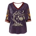 thumbnail image 5 of ibiyuan Women's Halloween Cat Print Sweatshirt, Cozy Long Sleeve Pullover Top, Cute Graphic Tee for Halloween Party Wear, 5 of 5