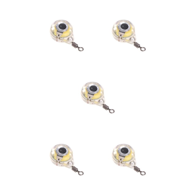 tredstone Fishing Lure Light LED Waterproof Colorful Lighting Fish Bait Underwater Glowing 1.3cm Simulation Baits Lamp Tackle Red 5Set