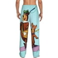 thumbnail image 4 of Yogi Bear Men's Pajama Pants Cartoon All Over Print Elastic Waistband Sleep Pants with Pockets Drawstring, Soft Unisex Lounge Bottoms Sleepwear, 4 of 8