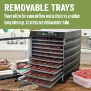 LEM Products MightyBite 10-Tray Food Dehydrator Machine for Jerky, Fruit, Veggies