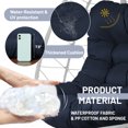 thumbnail image 3 of Thickened Waterproof Papasan Rocking Chair Cushion – 6.3'' Egg Chair Cushions with Secure Ties, Fade-Resistant & Weatherproof for Indoor/Outdoor Use , Fits Rattan Wicker Hammock Chairs (Only Cushion), 3 of 7