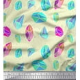 thumbnail image 1 of Soimoi Yellow Cotton Poplin Fabric Crystal Stone Geometric Print Fabric by the Yard 56 Inch Wide, 1 of 3